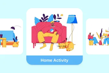 Activité à domicile Pack d'Illustrations