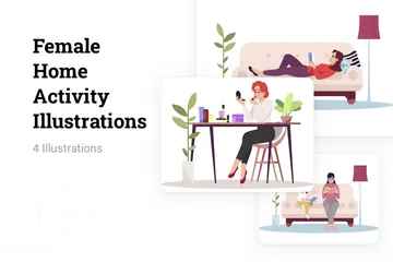 Activité féminine à la maison Pack d'Illustrations