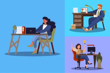 Activité de bureau Pack d'Illustrations