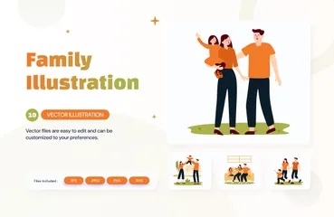 Activité familiale Illustration Pack