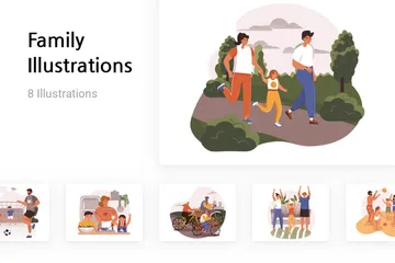 Activité familiale Illustration Pack