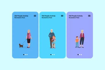 Activité des personnes âgées Pack d'Illustrations