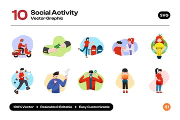 Activité sociale Pack d'Illustrations