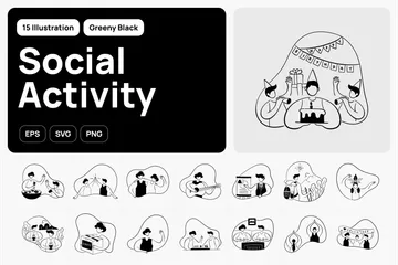Activité sociale Pack d'Illustrations