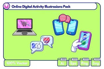 Activité sur les technologies des réseaux numériques Pack d'Illustrations