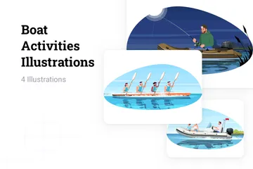 Activités en bateau Pack d'Illustrations