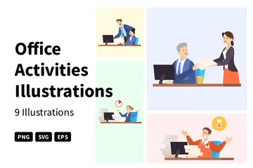 Activités de bureau Pack d'Illustrations