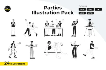 Activités pour les invités à la fête Pack d'Illustrations
