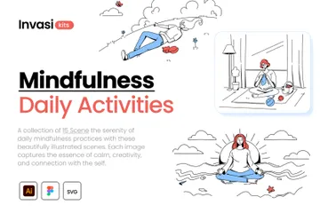 Activités quotidiennes de pleine conscience Pack d'Illustrations