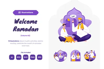 Bienvenue Ramadan Pack d'Illustrations