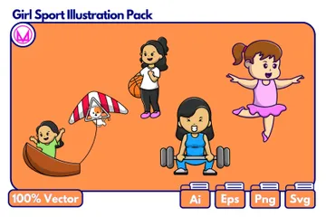 Activités sportives pour filles Pack d'Illustrations