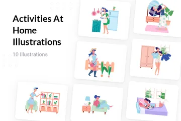 Activities At Home Illustration Pack