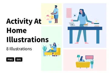 Activity At Home Illustration Pack