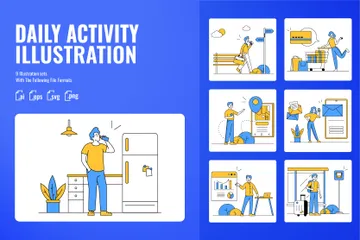 Activity Daily Illustration Pack