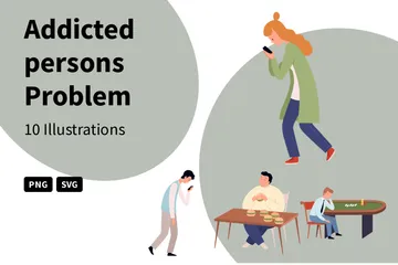 Addicted Persons Problem Illustration Pack
