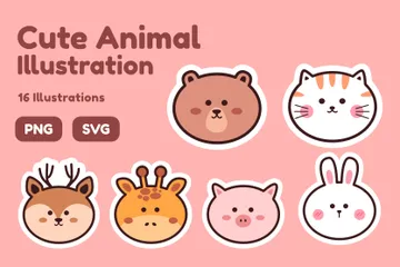 Adesivo animale carino Illustration Pack