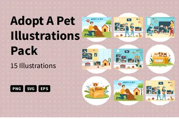 Adoptar una mascota Paquete de Ilustraciones