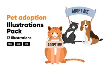 Adoption d'animaux de compagnie Pack d'Illustrations