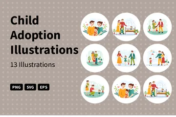 Adoption d'enfants Illustration Pack