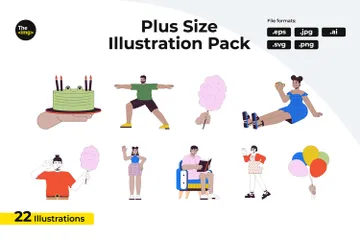 Adults With Plus Size Illustration Pack