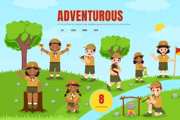 Adventurous Kids Illustration Pack