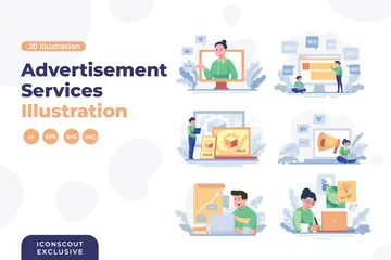 Advertisement Services Illustration Pack