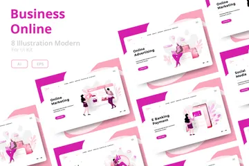 Business en ligne Pack d'Illustrations