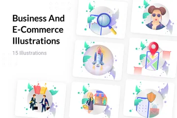 Affaires et commerce électronique Pack d'Illustrations