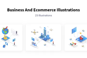 Affaires et commerce électronique Pack d'Illustrations