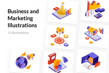 Affaires et marketing Pack d'Illustrations