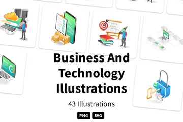 Affaires et technologie Illustration Pack