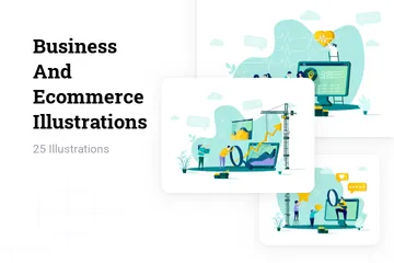 Affari ed e-commerce Illustration Pack