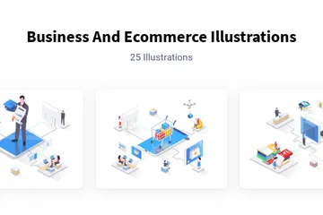 Affari ed e-commerce Illustration Pack