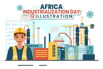 Africa Industrialization Day Illustration Pack