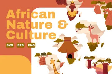 African Nature & Culture Continent Illustration Pack