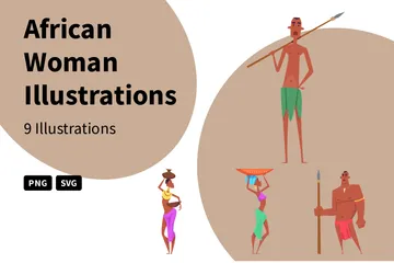 African Woman Illustration Pack