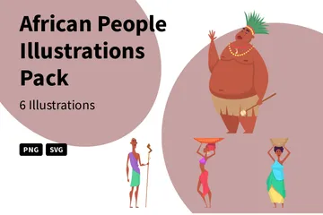 Menschen in Afrika Illustration Pack