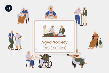 Aged Society Illustration Pack