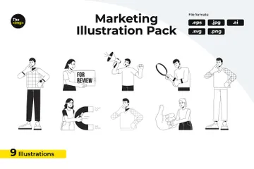 Agence de marketing Pack d'Illustrations