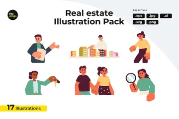 Agents immobiliers Pack d'Illustrations