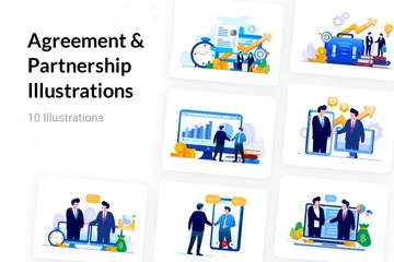 Agreement & Partnership Illustration Pack