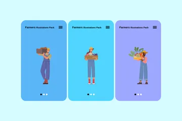 Les agriculteurs Pack d'Illustrations