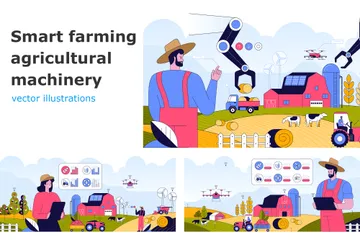 Agricultura Inteligente Pacote de Ilustrações