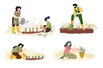 Agricultura ecológica Paquete de Ilustraciones