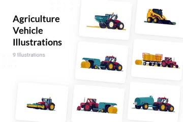 Agriculture Vehicle Illustration Pack