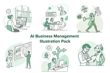 AI Business Management Illustration Pack
