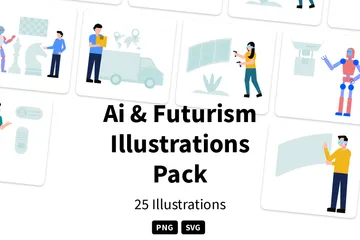IA et futurisme Pack d'Illustrations
