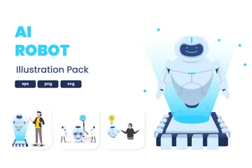 IA robótica Paquete de Ilustraciones
