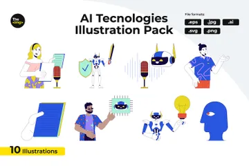 Adultes de technologie d’IA Pack d'Illustrations