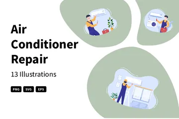 Air Conditioner Repair Illustration Pack
